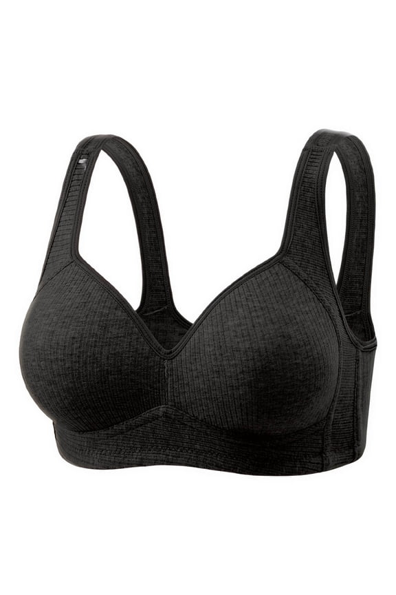 Ribbed Bras for Women No Underwire Full Support Seamless Bralettes Comfy Wireless Everyday Bra