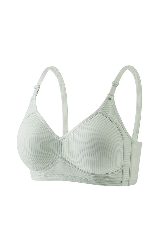 Ribbed Bras for Women No Underwire Full Support Seamless Bralettes Comfy Wireless Everyday Bra