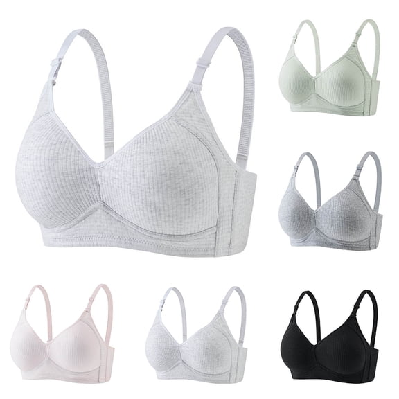 Maplenight Ribbed Bras for Women No Underwire Full Support Seamless Bralettes Comfy Wireless Everyday Bra