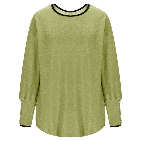 Maplenight Sequin Blouses for Women Dressy Casual Long Sleeve Glitter Tops Elegant Party Evening Shirt