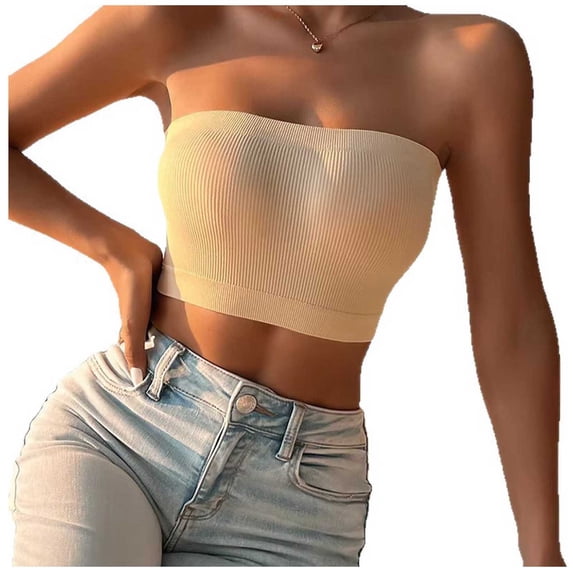 Maplenight Strapless Bras for Women No Underwire Open Back Breathable Tube Tops Bras