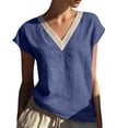 thumbnail image 1 of Maplenight Summer Tops for Women Cotton Cap Sleeve Shirts Lightweight Breathable Casual Beach Vacation Tops Daily Wear, 1 of 3