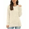 thumbnail image 1 of Maplenight Sweaters for Women Long Sleeve Shirts Crew Neck Ribbed Knit Pullover Side Slit Casual Tunic Tops, 1 of 6