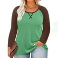 thumbnail image 1 of Maplenight T shirts for Women Long Sleeve Fall Tunic Color Block Blouse Casual Crewneck Womens Tops, 1 of 5