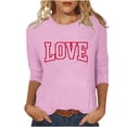 thumbnail image 1 of Maplenight Valentine's Day 3/4 Sleeve Shirts for Women Loose Casual Crewneck Cute Tops Funny Graphic Tees Blouse, 1 of 5