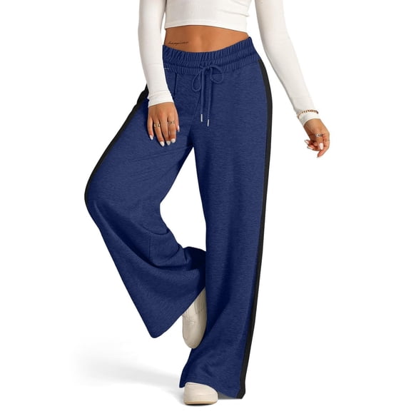Maplenight Wide Leg Sweatpants for Women Baggy Lounge Pnats Drawstring Elastic High Waisted Palazzo Pants