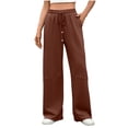 thumbnail image 1 of Maplenight Wide Leg Sweatpants for Women Elastic High Waist Sweat Pants with Drawstring Solid Loose Casual Pants with Pockets, 1 of 7