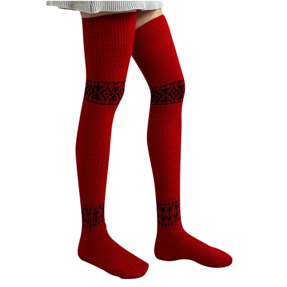 Maplenight Women Thigh High Socks Extra Long Cotton Knit Warm Thick Tall Long Boot Stockings Leg Warmers