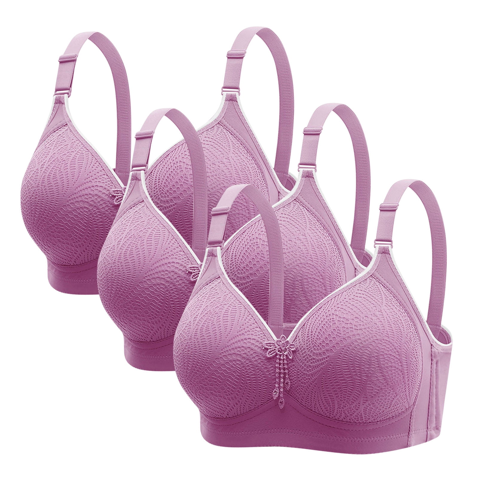 Maplenight Women's 3 Pack of Bras No Underwire Full Coverage Push Up ...