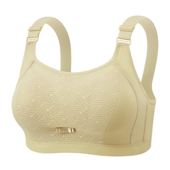 Maplenight Women's Bralettes No Underwire Full Coverage Seamless Senior Wireless Snap Closing Everyday Bras for Women