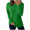 thumbnail image 1 of Maplenight Women's Casual T Shirts Texture Crew Neck Long Sleeve Shirts Fall Solid Color Relaxed Fit Womens Tops, 1 of 8