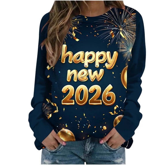 Maplenight Women's Christmas Sweatshirt Crew Neck Letter Printed Sweatshirts Loose Casual Long Sleeve Womens Tops