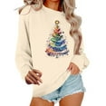 thumbnail image 1 of Maplenight Women's Christmas Sweatshirt Xmas Graphic Printed Crew Neck Pullover Sweatshirts Holiday Vacation Long Sleeve Shirts, 1 of 5