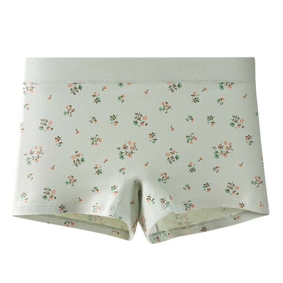 Maplenight Women's Cotton Boxers Briefs Stretch Soft Breathable Ladies Panties Mid Rise Waist Printed Underwear