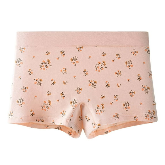 Maplenight Women's Cotton Boxers Briefs Stretch Soft Breathable Ladies Panties Mid Rise Waist Printed Underwear