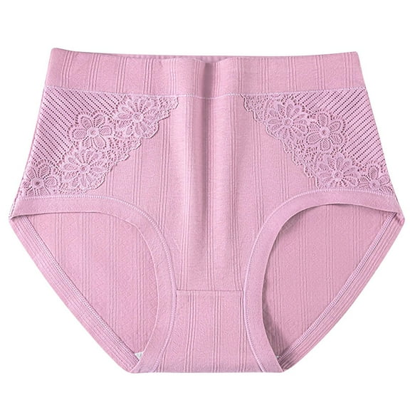 Maplenight Women's Cotton Underwear Stretch Breathable Soft Comfy Briefs Solid Color Printed Assorted High-Waisted Panties