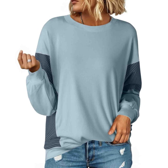 Maplenight Women's Crew Neck Sweatshirt Casual Pulover Sweatshirts Loose Fit Comfy Long Sleeve Shirts Women Fall Clothes