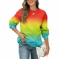 thumbnail image 1 of Maplenight Women's Crewneck Sweatshirt Gradient Color Pullover Sweatshirts Loose Casual Fall Fashion Outfit, 1 of 5