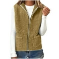 thumbnail image 1 of Maplenight Women's Fuzzy Fleece Vest Hoodie Zip Up Sleeveless Sherpa Jacket Trendy Hooded Winter Coat Outerwear with Pockets, 1 of 5
