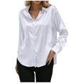 thumbnail image 1 of Maplenight Women's Long Sleeve Button Down Shirts Lapel Casual Dressy Tops Fashion Relaxed Fit Clothes for Ladies, 1 of 4