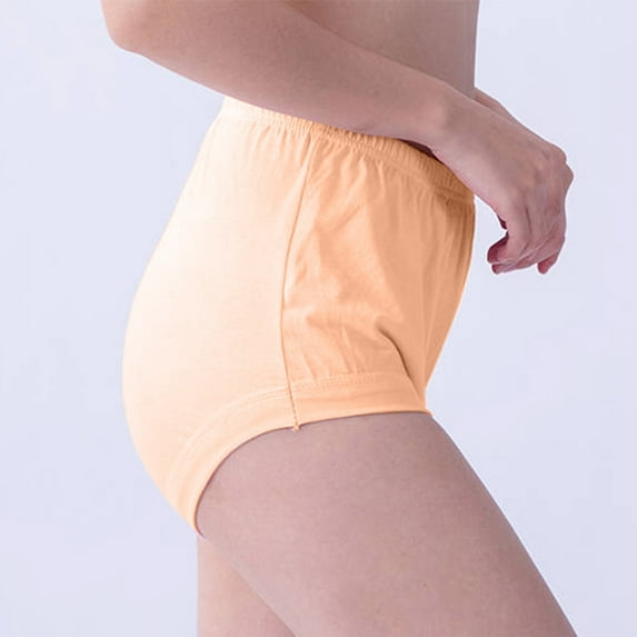 Maplenight Women's Plus Size Cotton Underwear High Waist Stretch Soft Underpants Solid Color Loose Fit Comfy Briefs