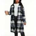 thumbnail image 1 of Maplenight Women's Plus Size Flannel Shacket Plaid Long Shirts Jacket Oversized Coat Fall Fashion Outfits, 1 of 6