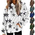 thumbnail image 1 of Maplenight Women's Star Graphic Hoodies Fleece Cute Oversized Sweatshirts Loose Fit Casual Fall Pullover Tops Clothes, 1 of 5