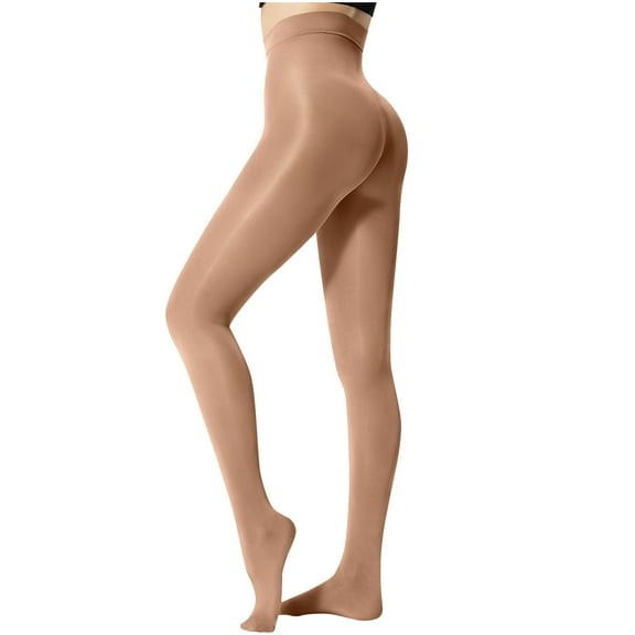 Maplenight Women's Super Shiny Sheer Control Top Footed Tights Silk Stockings Shimmery High Waist Pantyhose
