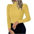 thumbnail image 1 of Maplenight Women's Turtleneck Sweater Long Sleeve Ribbed Knit Pullover Sweaters Slim Fitted Basic Casual Crop Tops, 1 of 7