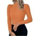 thumbnail image 1 of Maplenight Women's Turtleneck Sweater Long Sleeve Ribbed Knit Pullover Sweaters Slim Fitted Basic Casual Crop Tops, 1 of 7