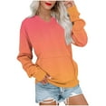 thumbnail image 1 of Maplenight Women's V-Neck Sweatshirt Casual Relaxed Fit Pullover Sweatshirts with Pocket Gradient Color Long Sleeve Shirts, 1 of 4