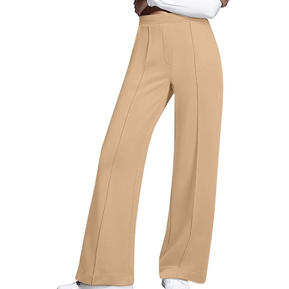 Maplenight Women's Wide Leg Pants Casual High Waist Pants Yoga Workout Everyday Lounge Trousers with Pocket