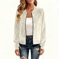 thumbnail image 1 of Maplenight Women's Zip Up Bomber Jacket Stand Collar Lightweight Windbreaker Casual Loose Fall Jackets with Pockets, 1 of 7