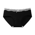 thumbnail image 1 of Maplenight Womens Cotton Underwear Mid Waist Stretch Briefs with Lace Trim Breathable Soft Comfy Panties for Women, 1 of 2