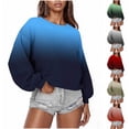 thumbnail image 1 of Maplenight Womens Crew Neck Sweatshirt Gradient Color Pullover Sweatshirts Relaxed Fit Long Sleeve Shirts, 1 of 5