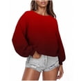 thumbnail image 1 of Maplenight Womens Crew Neck Sweatshirt Gradient Color Pullover Sweatshirts Relaxed Fit Long Sleeve Shirts, 1 of 5