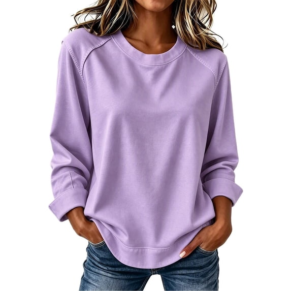 Maplenight Womens Crew Neck Sweatshirt Raglan Long Sleeve Casaul Loose Fit Fall Sweatshirts