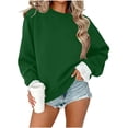 thumbnail image 1 of Maplenight Womens Crew Neck Sweatshirt Ruffle Cuff Long Sleeve Tops Regular Fit Casual Pullover Sweatshirts, 1 of 5