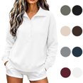 thumbnail image 1 of Maplenight Womens Henley Sweatshirts Waffle Knit Button Up Pullover Sweatshirt Side Slit Long Sleeve Casual Fall Tops, 1 of 7