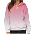 thumbnail image 1 of Maplenight Womens Hooded Sweatshirt Casual Quarter Zip Hoodies Gradient Color Relaxed Fit Long Sleeve Pullover Sweatshirts, 1 of 5