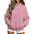thumbnail image 1 of Maplenight Womens Mock Neck Sweatshirt Raglan Sleeve Loose Fit Oversized Pullover Tops Long Sleeve Warm Sweatshirts with Pocket, 1 of 6