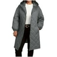 thumbnail image 1 of Maplenight Womens Oversized Quilted Jackets Long Sleeve Full Zip Puffer Jacket Long Hooded Coats Thermal Winter Outerwear with Pockets, 1 of 5