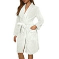 thumbnail image 1 of Maplenight Womens Plush Fleece Robe Soft Textured Bathrobe Ladies Cozy Spa Long Robe, 1 of 5