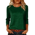 thumbnail image 1 of Maplenight Womens Sparkly Tops Dressy 3/4 Sleeve Blouses Elegant Mesh Tunic Party Evening Shirts, 1 of 6