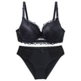 thumbnail image 1 of Maplenight Womens Underwire Bras Set Lace and Panties 2 Piece Comfort Breathable Full Coverage Push Up Bralettes For Sleep Lounge, 1 of 3