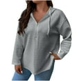 thumbnail image 1 of Maplenight Womens Waffle Hoodies Half Zip Drawstring Pullover Womens Tops Regular Fit Casual Long Sleeve Sweatshirt for Fall Winter, 1 of 9