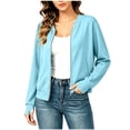 thumbnail image 1 of Maplenight Zip Up Jackets for Women Cropped Bomber Jacket with Thumb Holes Long Sleeve Casual Outerwear with Pockets, 1 of 5