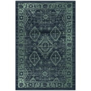 Maples Rugs Georgina Traditional Vintage Navy Green Washable Entryway Area Rug, 26 x 310