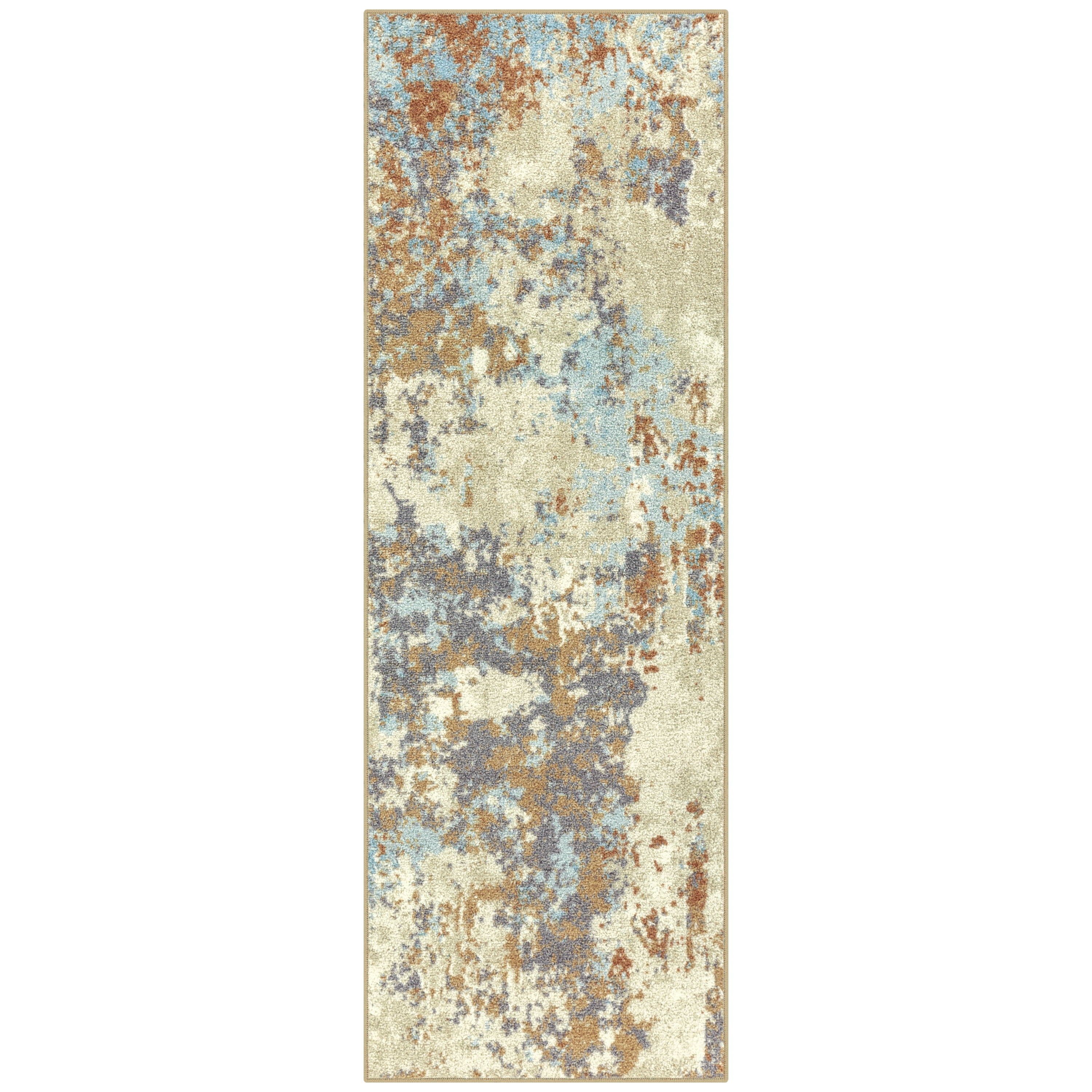 Maples Rugs Horizon Modern Abstract Desert Sand Washable Hallway Runner Rug, 2' x 6'