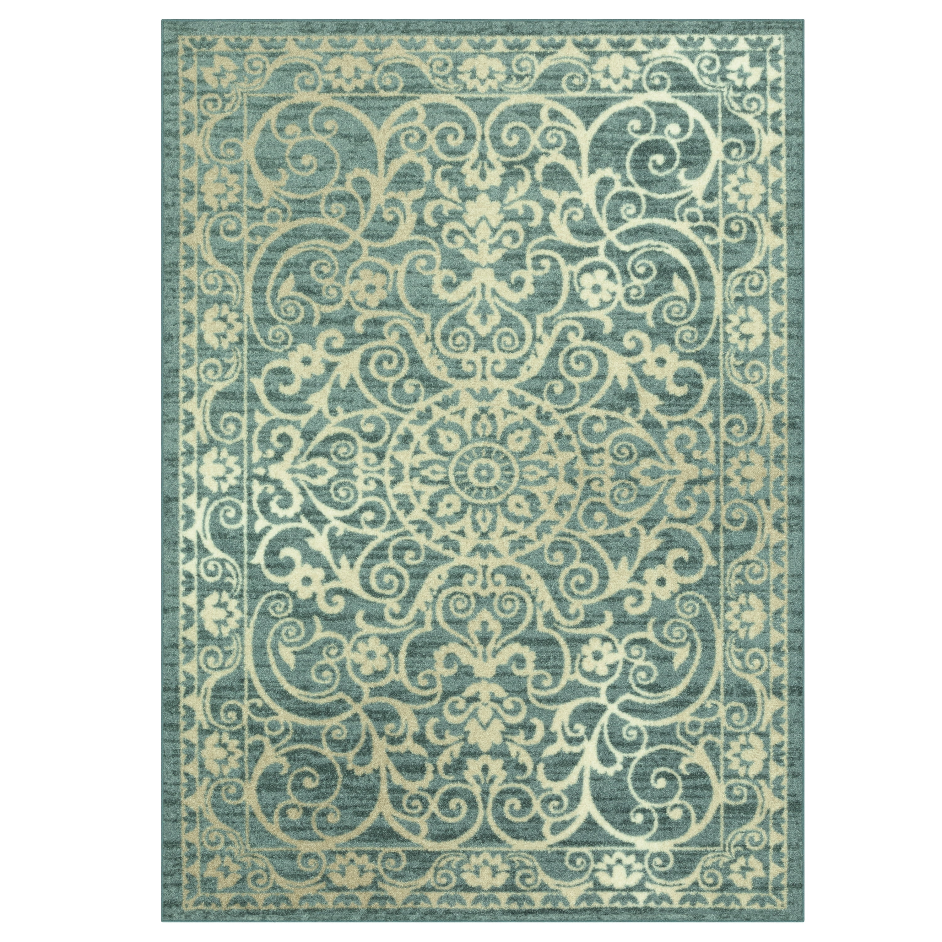 Light Spa Tufted Reversible Synthetic 5' x 7' Area Rug